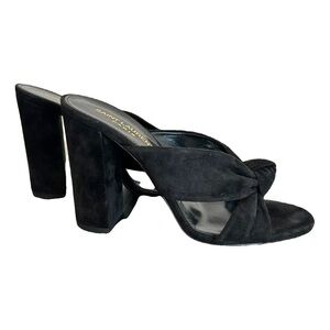 Saint Laurent Loulou 100 Mule Sandal Suede Black